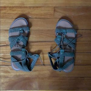 Old navy army green sandals